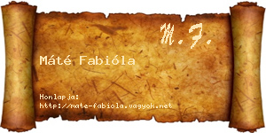 Máté Fabióla névjegykártya